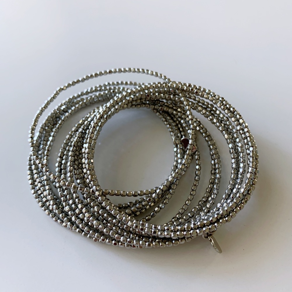 Stella & Dot Silver Bardot Spiral Bangle